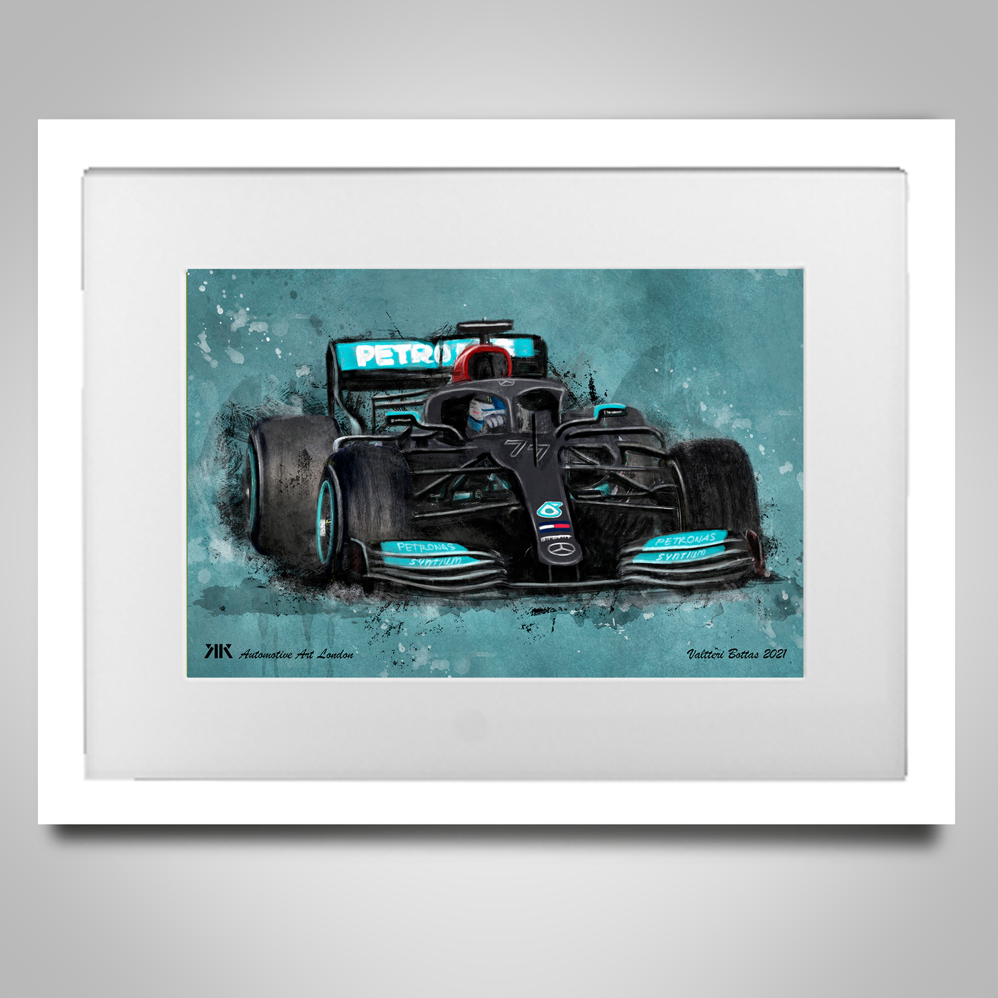 Valtteri Bottas Mercedes F1 Car Print in frame