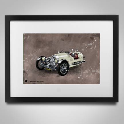 Morgan 3 W White 2012 Brush Print in frame