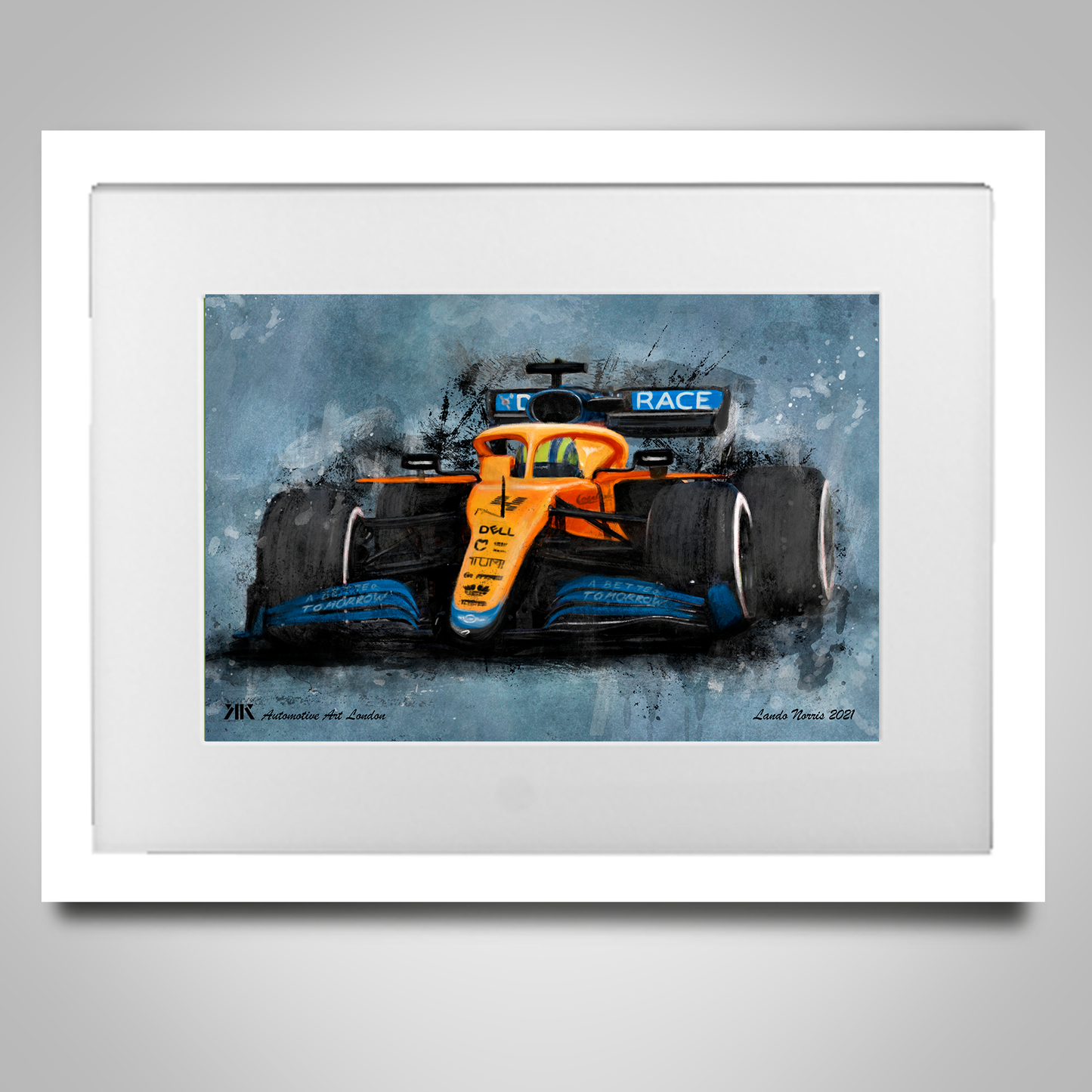 Norris McLaren F1 Car Print in frame