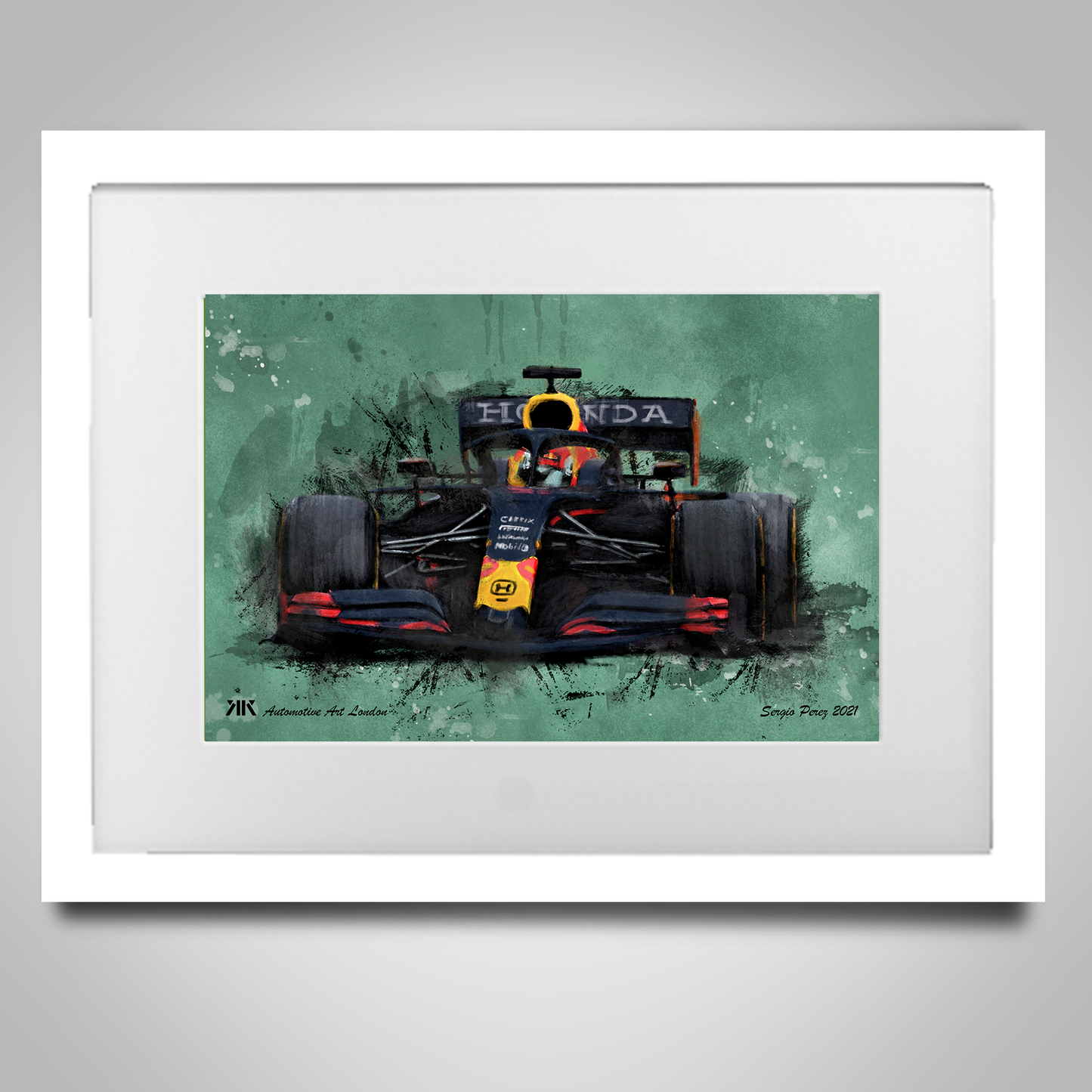 Sergio Perez Red Bull Racing F1 Car Print in frame
