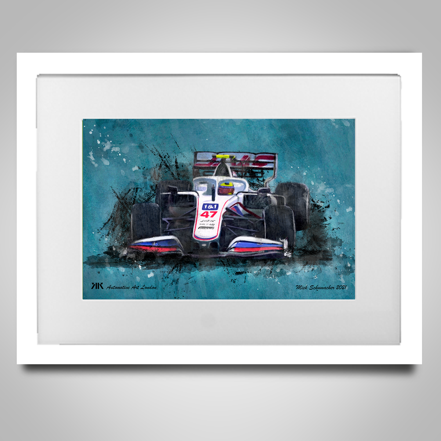 Mick Schumacher Haas F1 Car Print in frame
