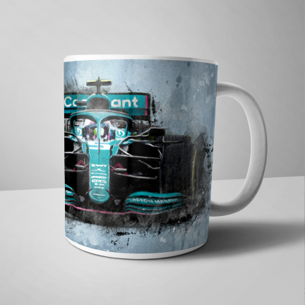 Sebastian Vettel Aston Martin F1 Car Mug