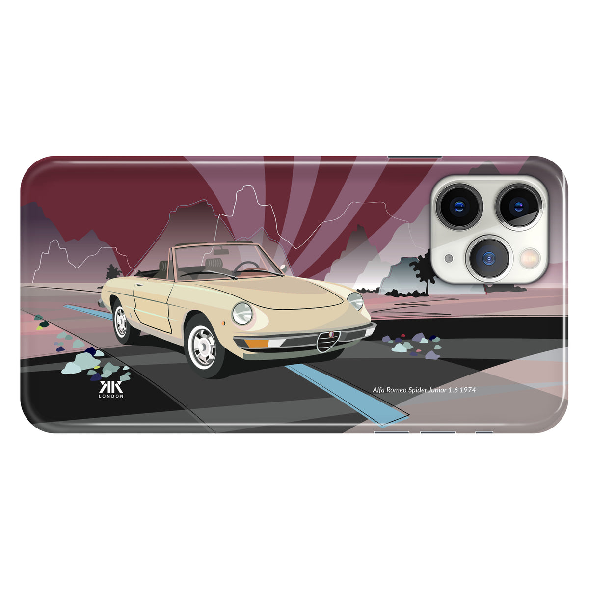Alfa Romeo Spider Junior 1.6 1974 Ivory - Snap Case - iphone-11-pro