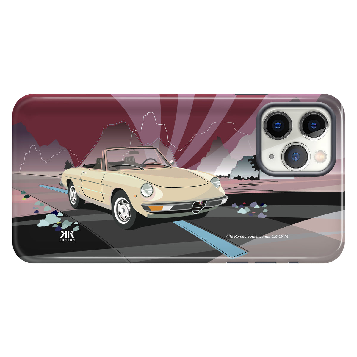 Alfa Romeo Spider Junior 1.6 1974 Ivory - Tough Case - iphone-11-pro