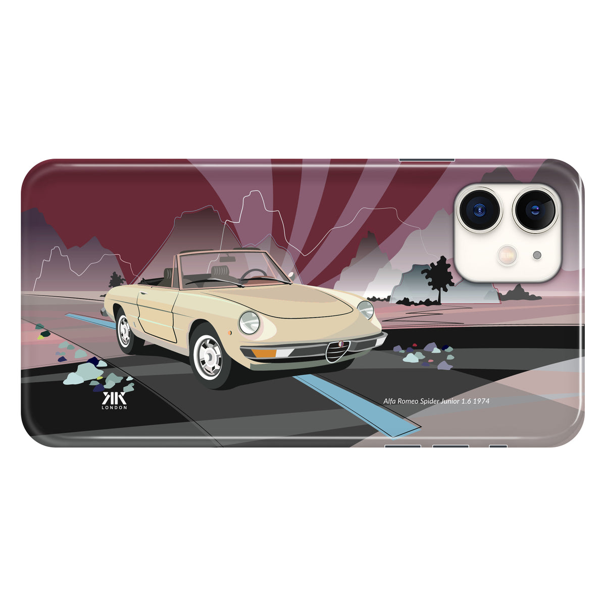 Alfa Romeo Spider Junior 1.6 1974 Ivory - Snap Case - iphone-11
