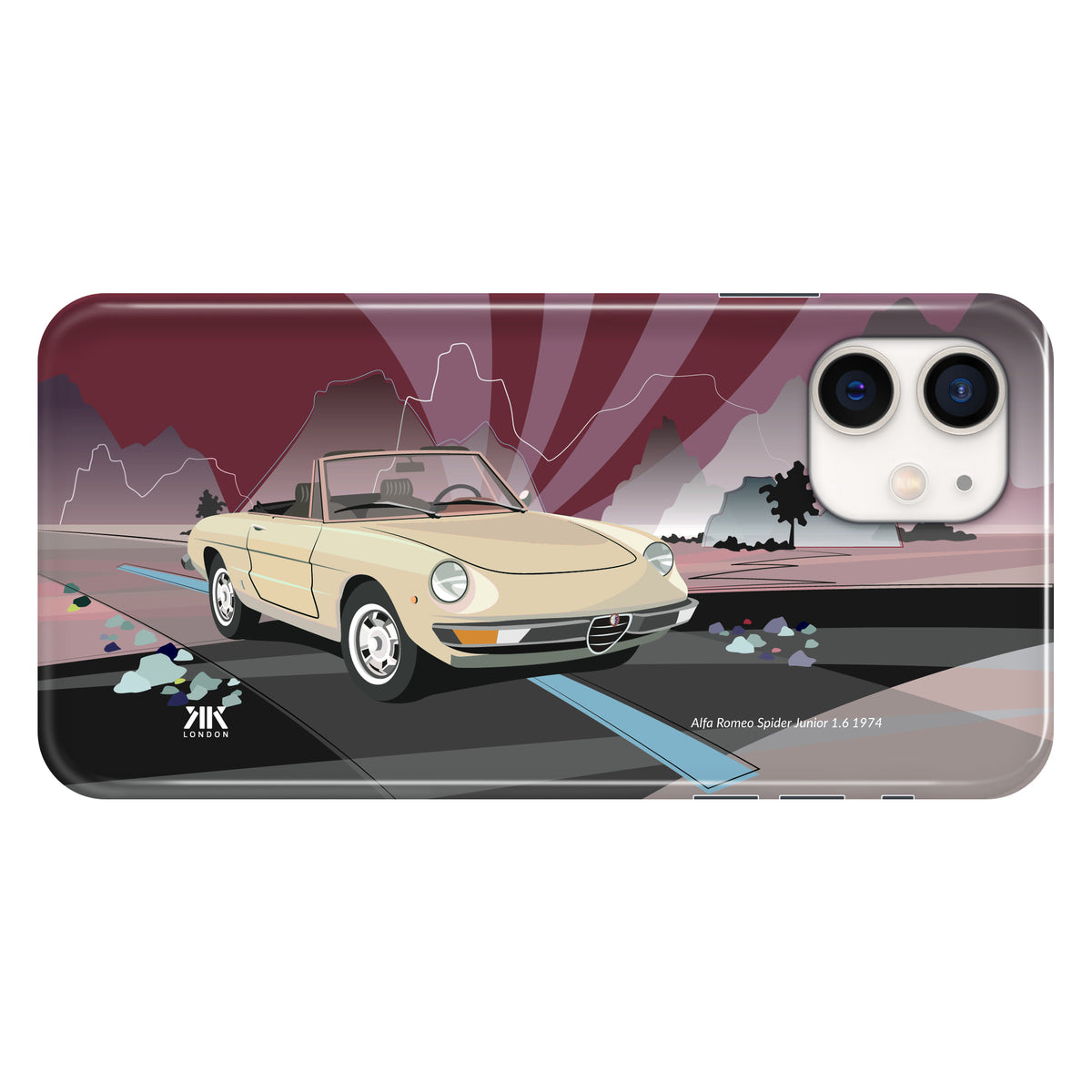 Alfa Romeo Spider Junior 1.6 1974 Ivory - Snap Case - iphone-12
