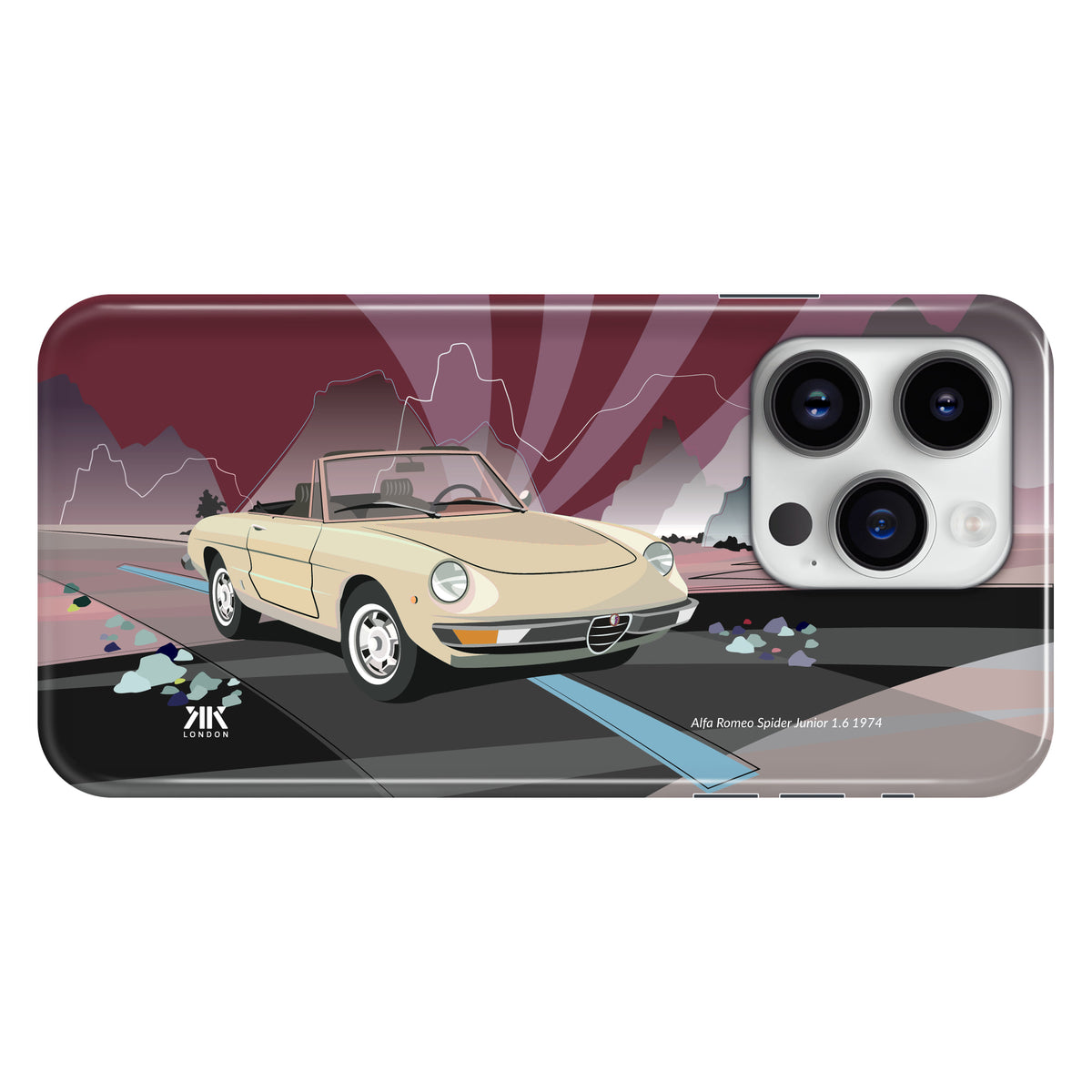 Alfa Romeo Spider Junior 1.6 1974 Ivory - Snap Case - iphone-14-pro