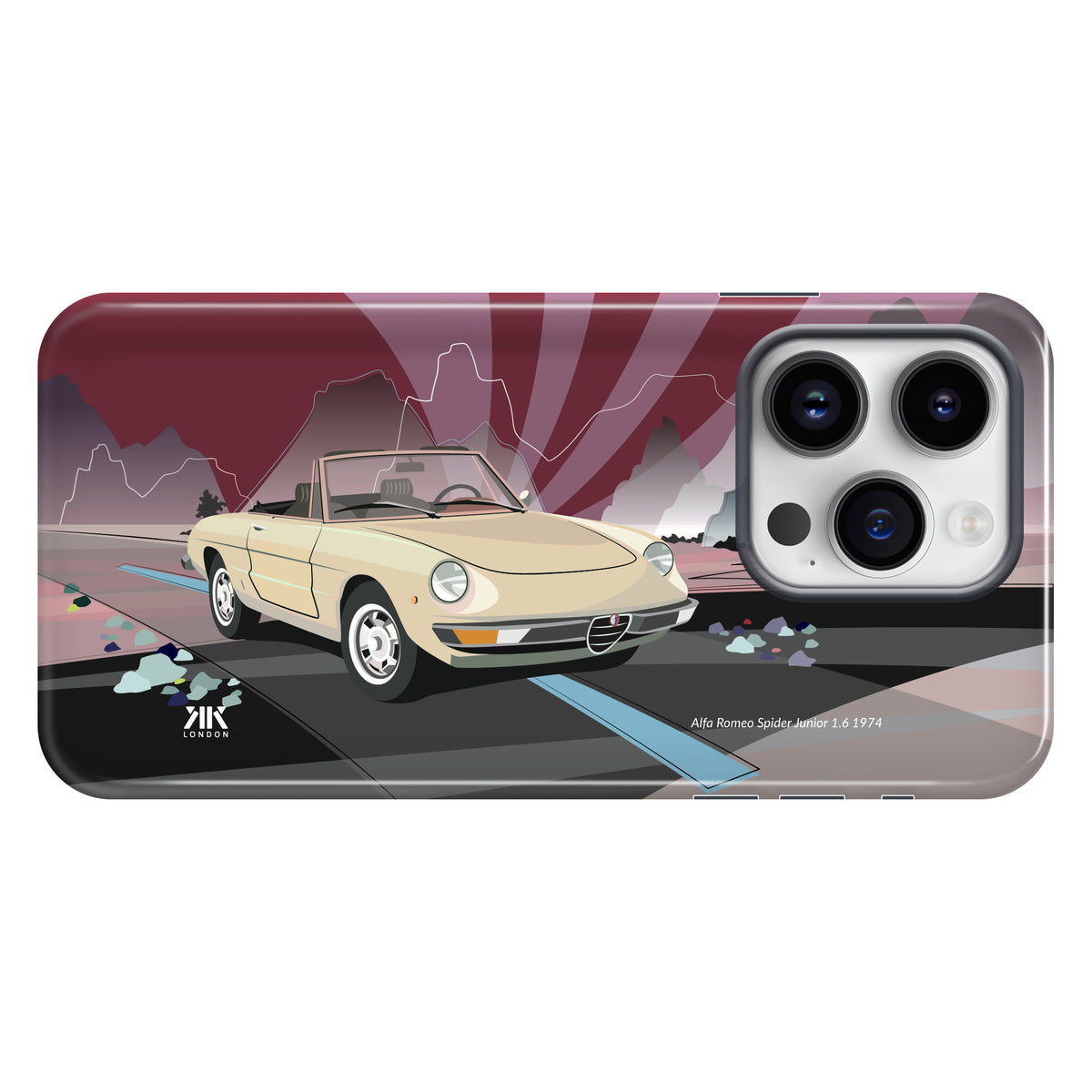 Alfa Romeo Spider Junior 1.6 1974 Ivory - Tough Case - iphone-14-pro