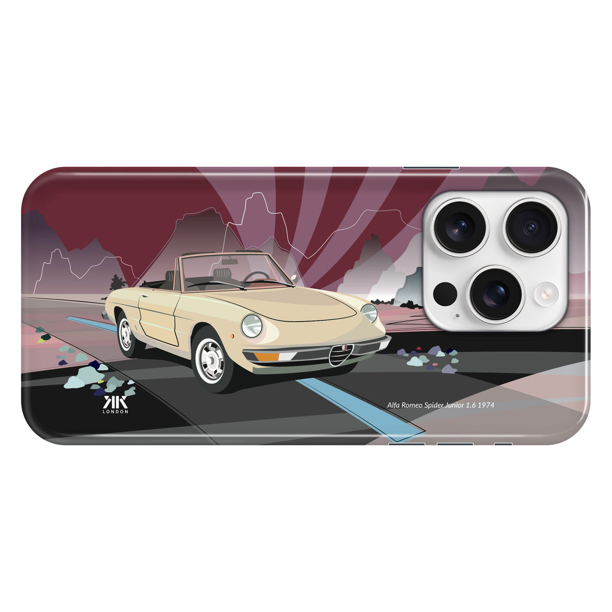 Alfa Romeo Spider Junior 1.6 1974 Ivory - Snap Case - iphone-16-pro