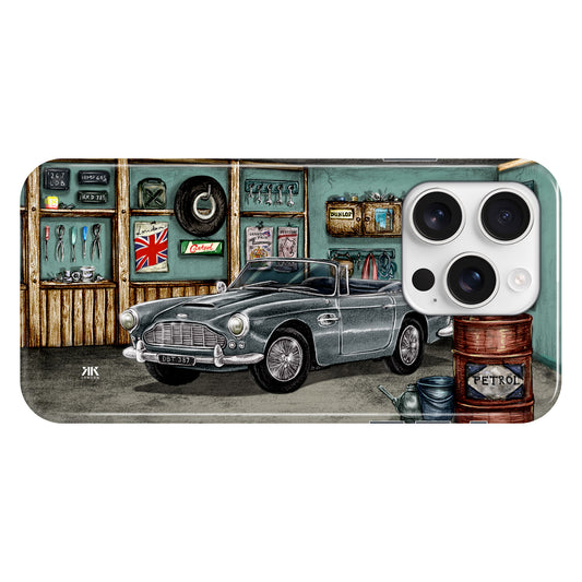 Aston Martin DB4 Volante 1961 Garage (Silver) - Snap Case - iphone-16-pro