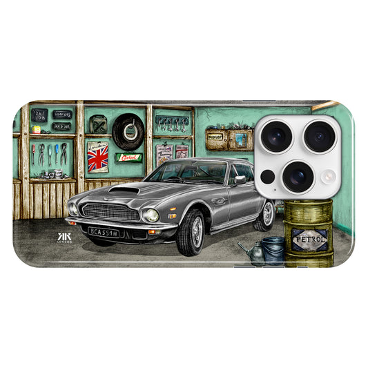 Aston Martin V8 Oscar India Garage (Grey) - Snap Case - iphone-16-pro