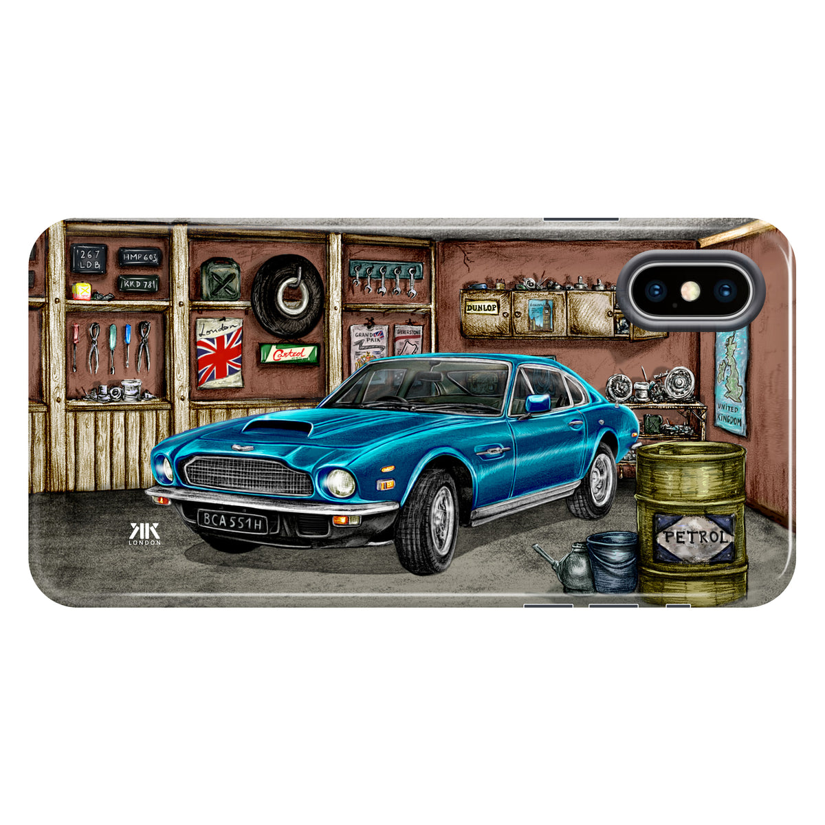 Aston Martin Vantage 1980 (Blue) - Tough Case - iphone-x