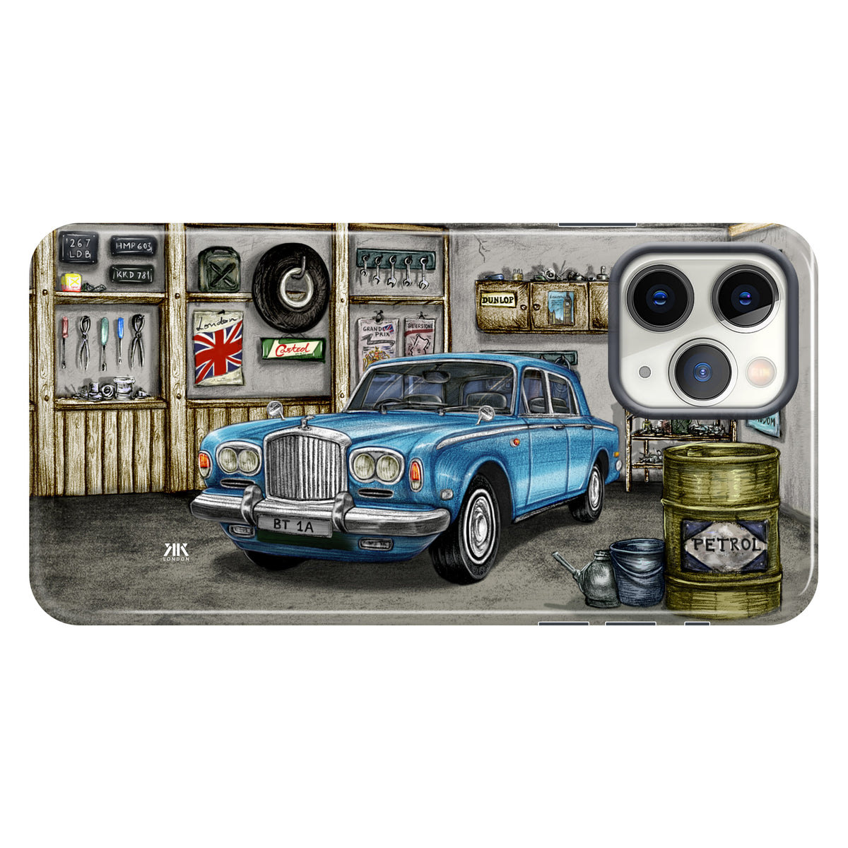 Bentley Series A1 Garage Caribbean Blue - Tough Case - iphone-11-pro