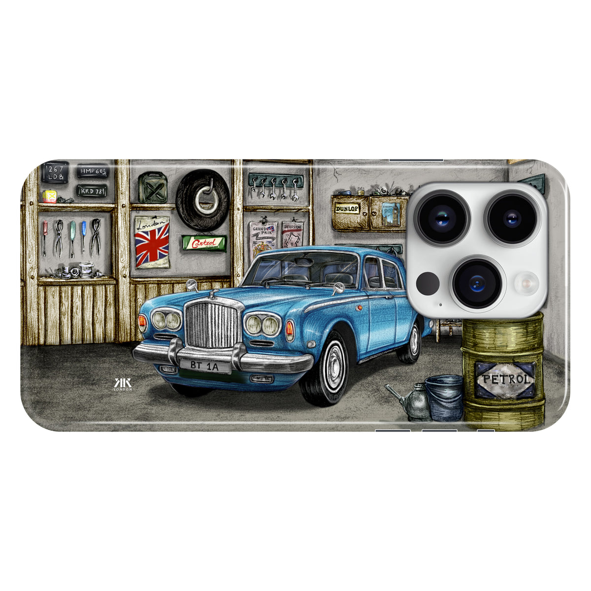 Bentley Series A1 Garage Caribbean Blue - Snap Case - iphone-14-pro