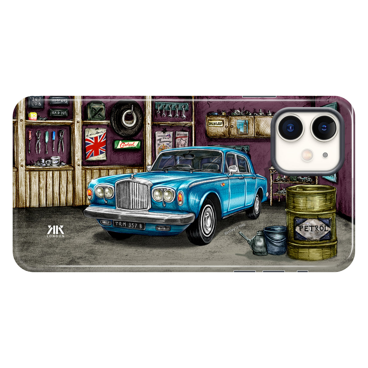 Bentley T2 1980 Caribbean Blue Garage - Tough Case - iphone-11