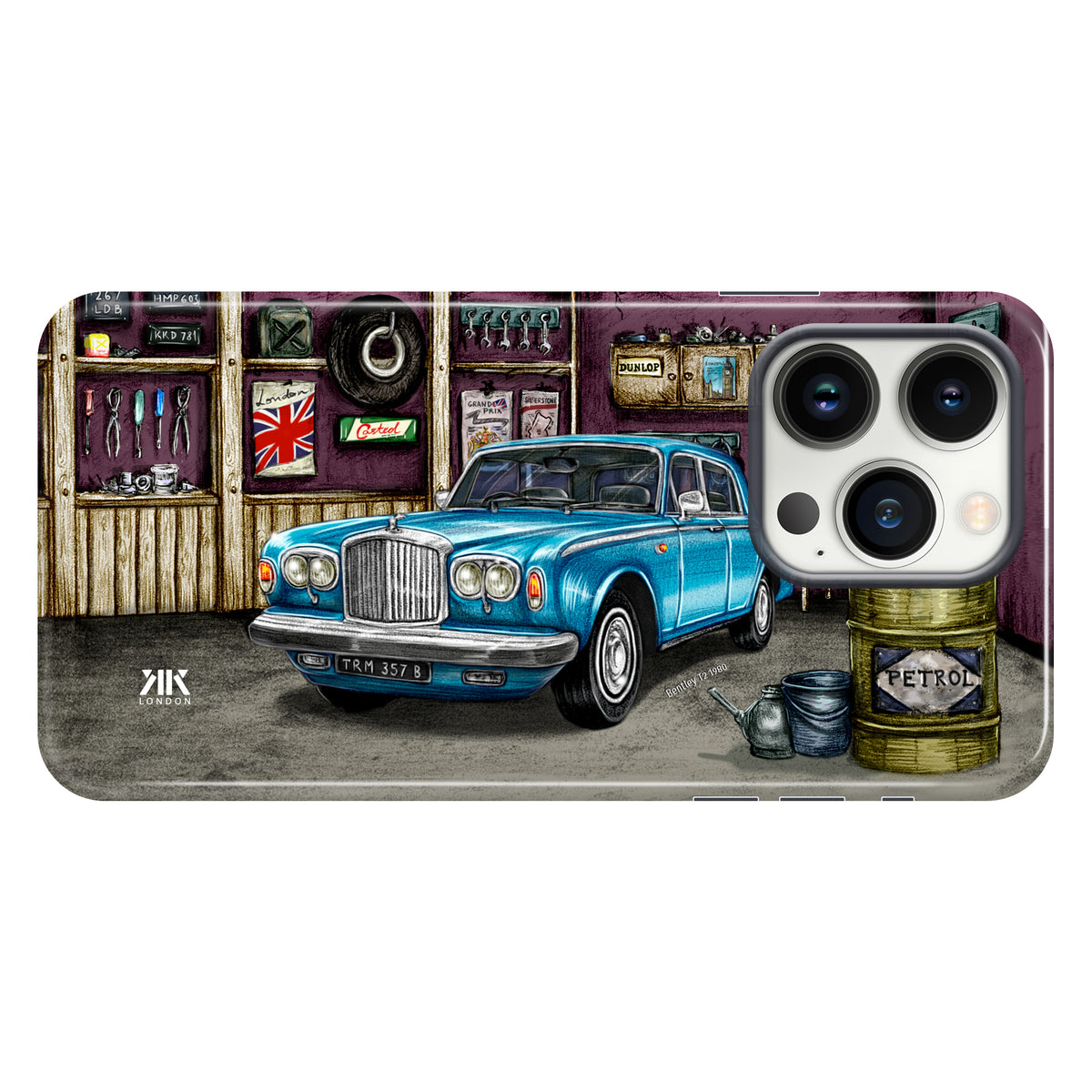 Bentley T2 1980 Caribbean Blue Garage - Tough Case - iphone-13-pro