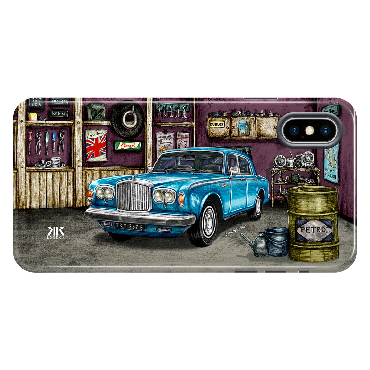 Bentley T2 1980 Caribbean Blue Garage - Tough Case - iphone-x