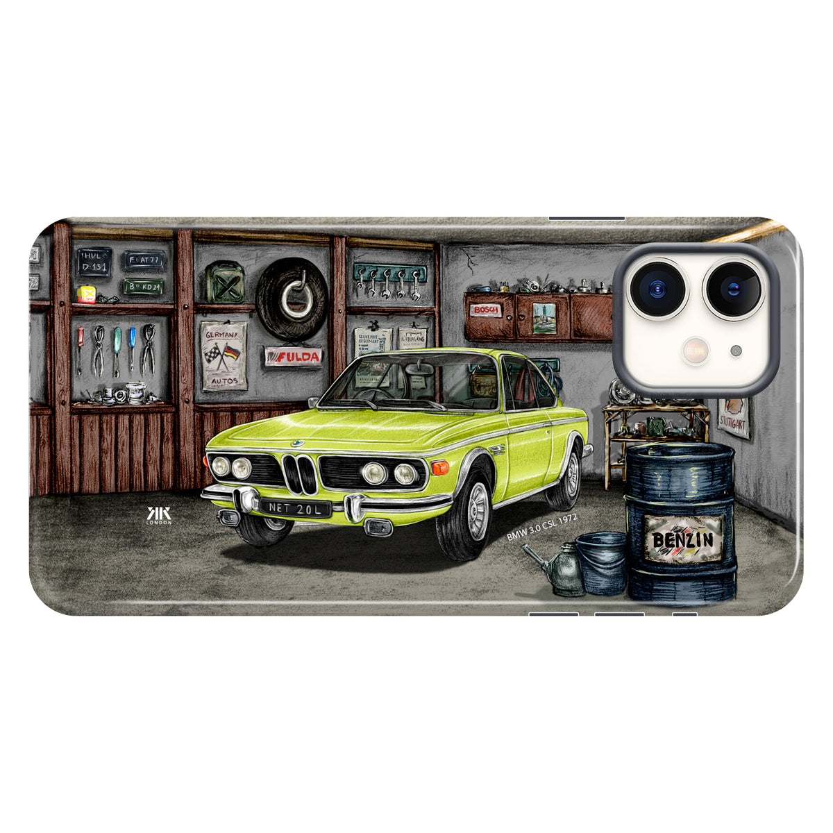 BMW 3.0 CSL 1972 (Lime) - Tough Case - iphone-11