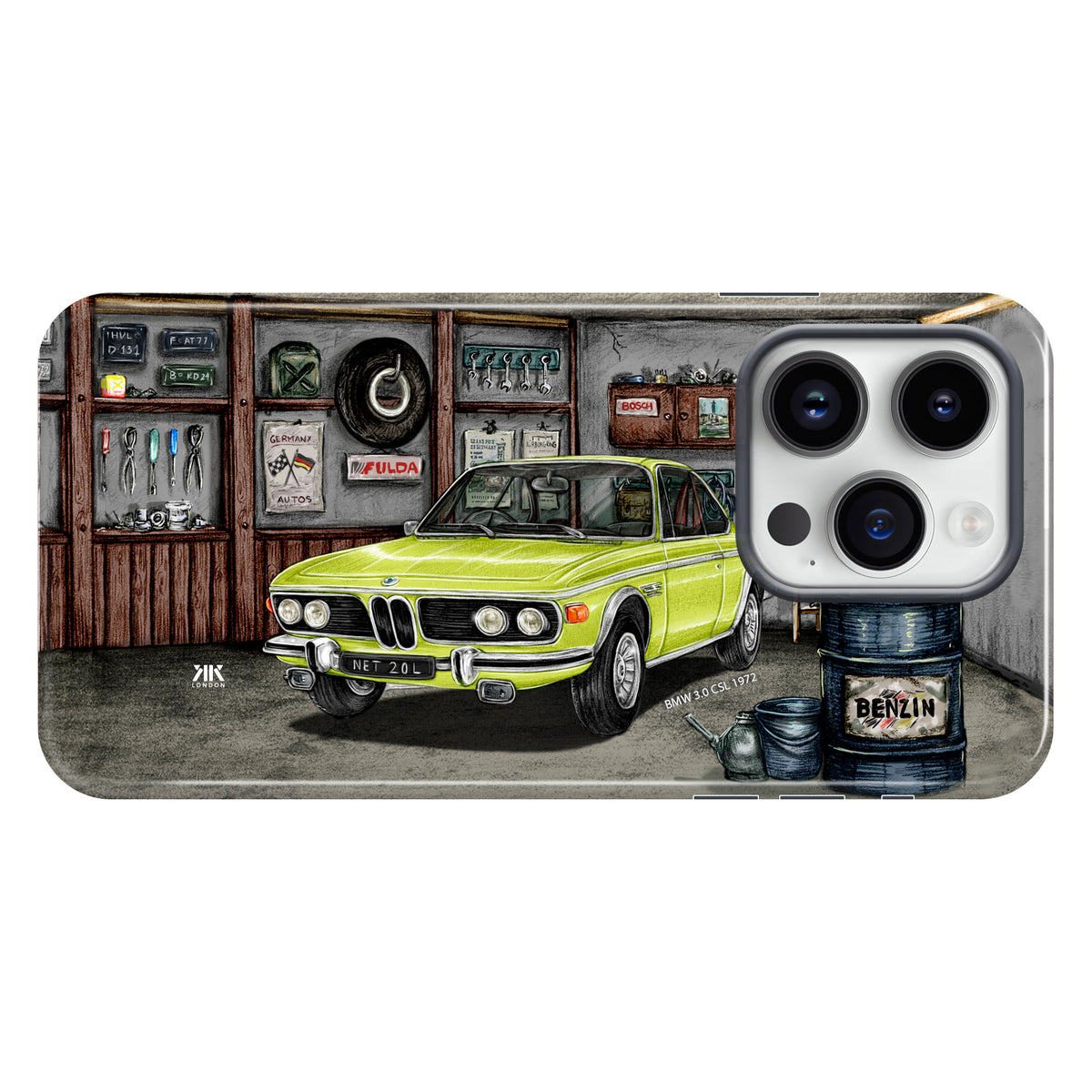 BMW 3.0 CSL 1972 (Lime) - Tough Case - iphone-14-pro