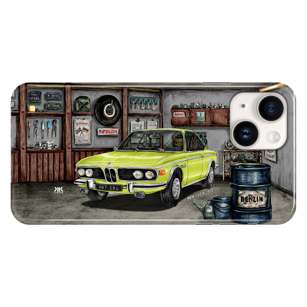 BMW 3.0 CSL 1972 (Lime) - Snap Case - iphone-14