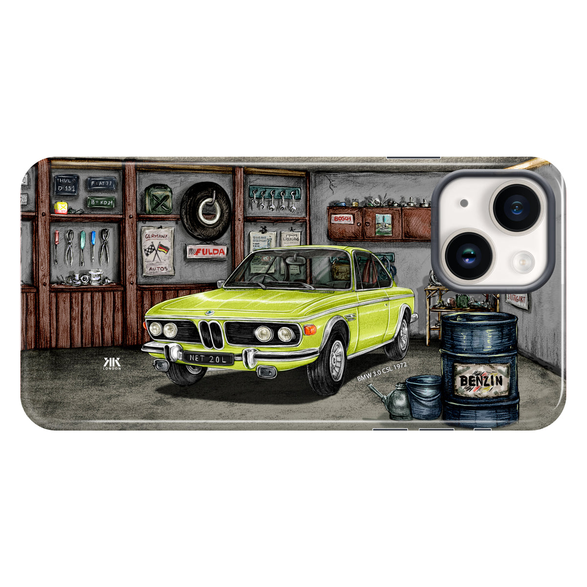 BMW 3.0 CSL 1972 (Lime) - Tough Case - iphone-14