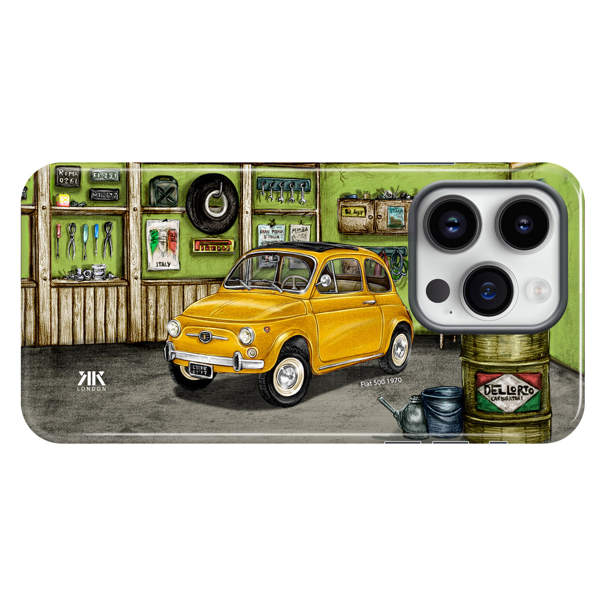 Fiat 500 1970 (Yellow) - Tough Case - iphone-14-pro