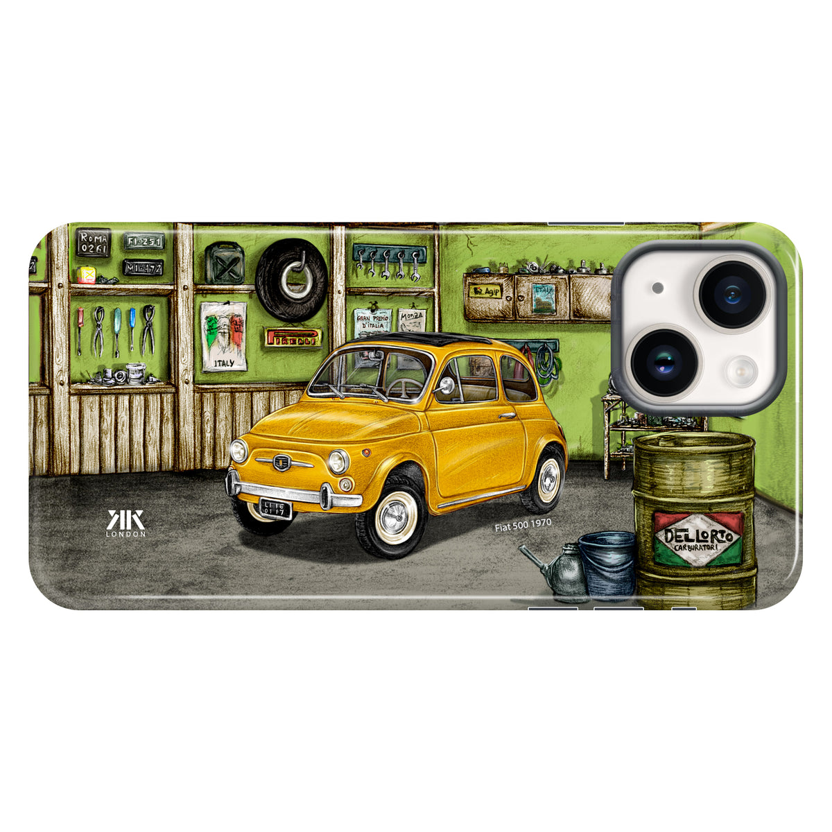 Fiat 500 1970 (Yellow) - Tough Case - iphone-14